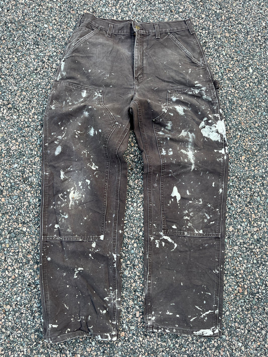 Faded n Painted Brown Carhartt Double Knee Pants - 32 x 30.5