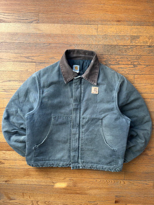 フェードペトロールブルーカーハートアークティックジャケット - ボックス型ラージ