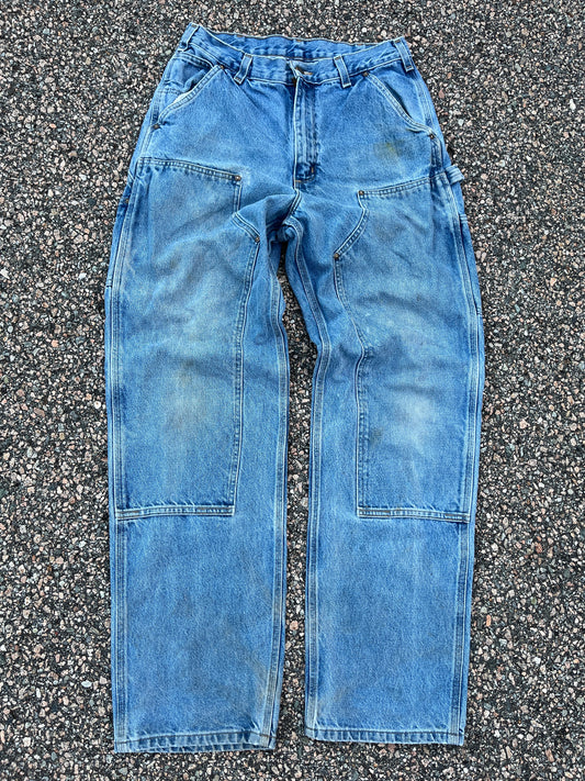 Faded Denim Carhartt Double Knee Pants - 31 x 32