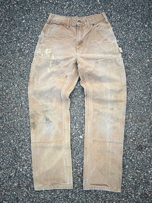 Faded Tan Carhartt Double Knee Pants - 27 x 30