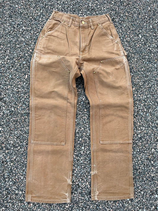 Faded Tan Carhartt Double Knee Pants - 26 x 30