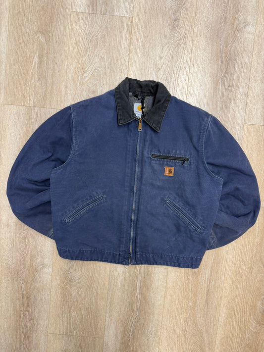 Faded Deep Blue Carhartt Detroit Jacket - Boxy M-L