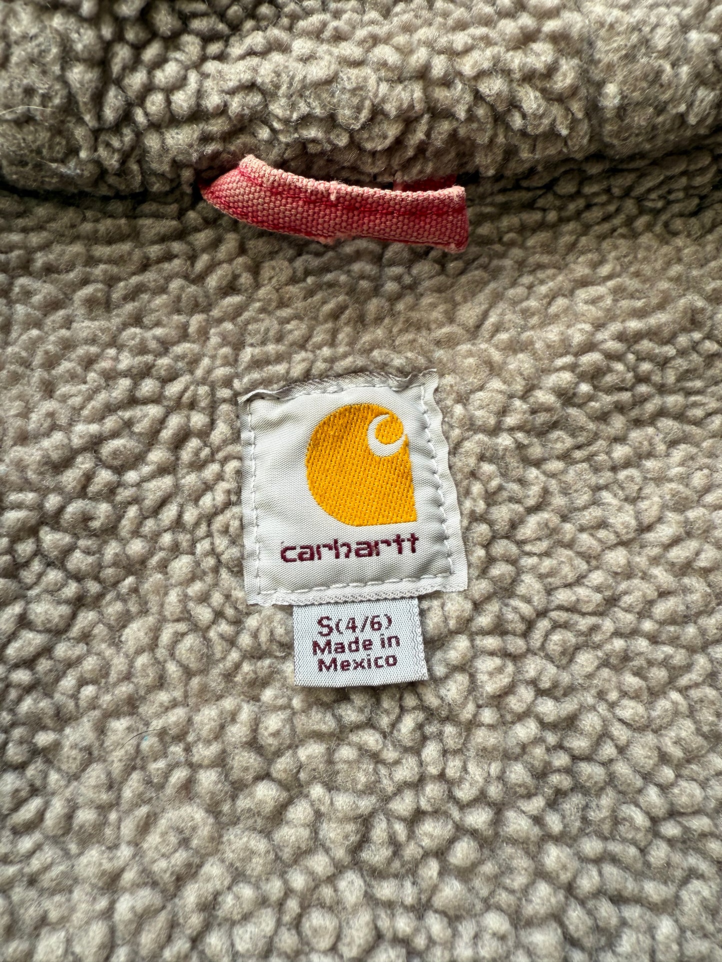 Faded Pastel Pink Carhartt Sherpa Lined Jacket - Small