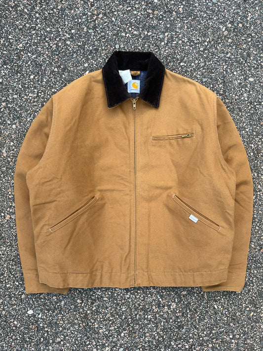 80年代の色あせたブラウンのカーハート デトロイト ジャケット - L