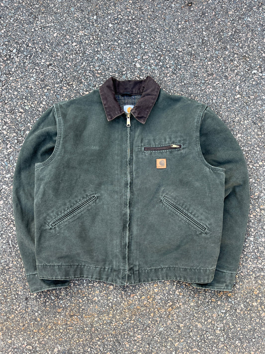 Faded Olive Green Carhartt Detroit Jacket - Medium