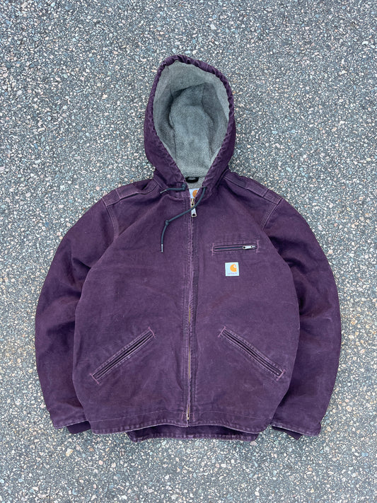 Faded Burgundy Carhartt Sherpa Lined Jacket - Small