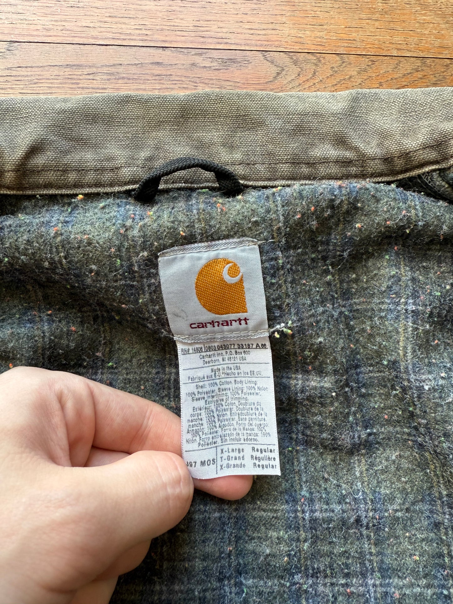 Faded Olive Green Carhartt Detroit Jacket - XL