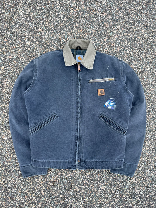 Faded Petrol Blue Carhartt Detroit Jacket - Small