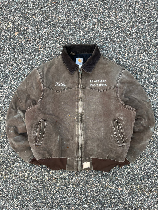 色あせたチェスナットブラウンのカーハート サンタフェ ジャケット - ML にフィット