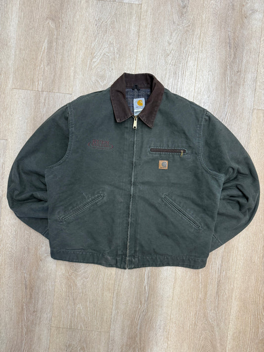 Faded Olive Green Carhartt Detroit Jacket - Large