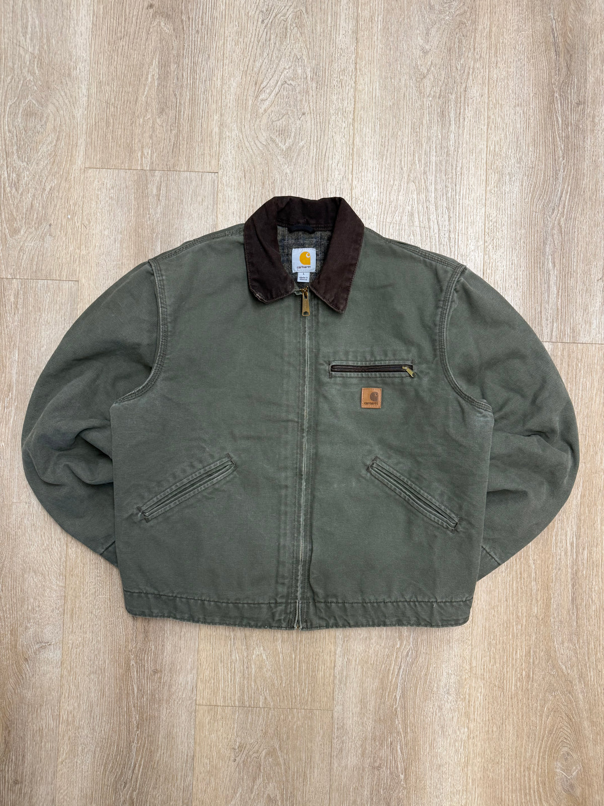 Faded Army Green Carhartt Detroit Jacket - Boxy Medium