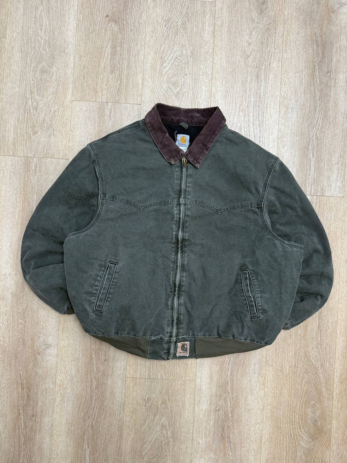 Faded Olive Green Carhartt Santa Fe Jacket - Boxy 2XL