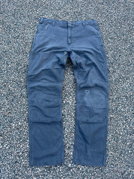 Faded Cement Grey Carhartt Double Knee Pants - 38 x 34