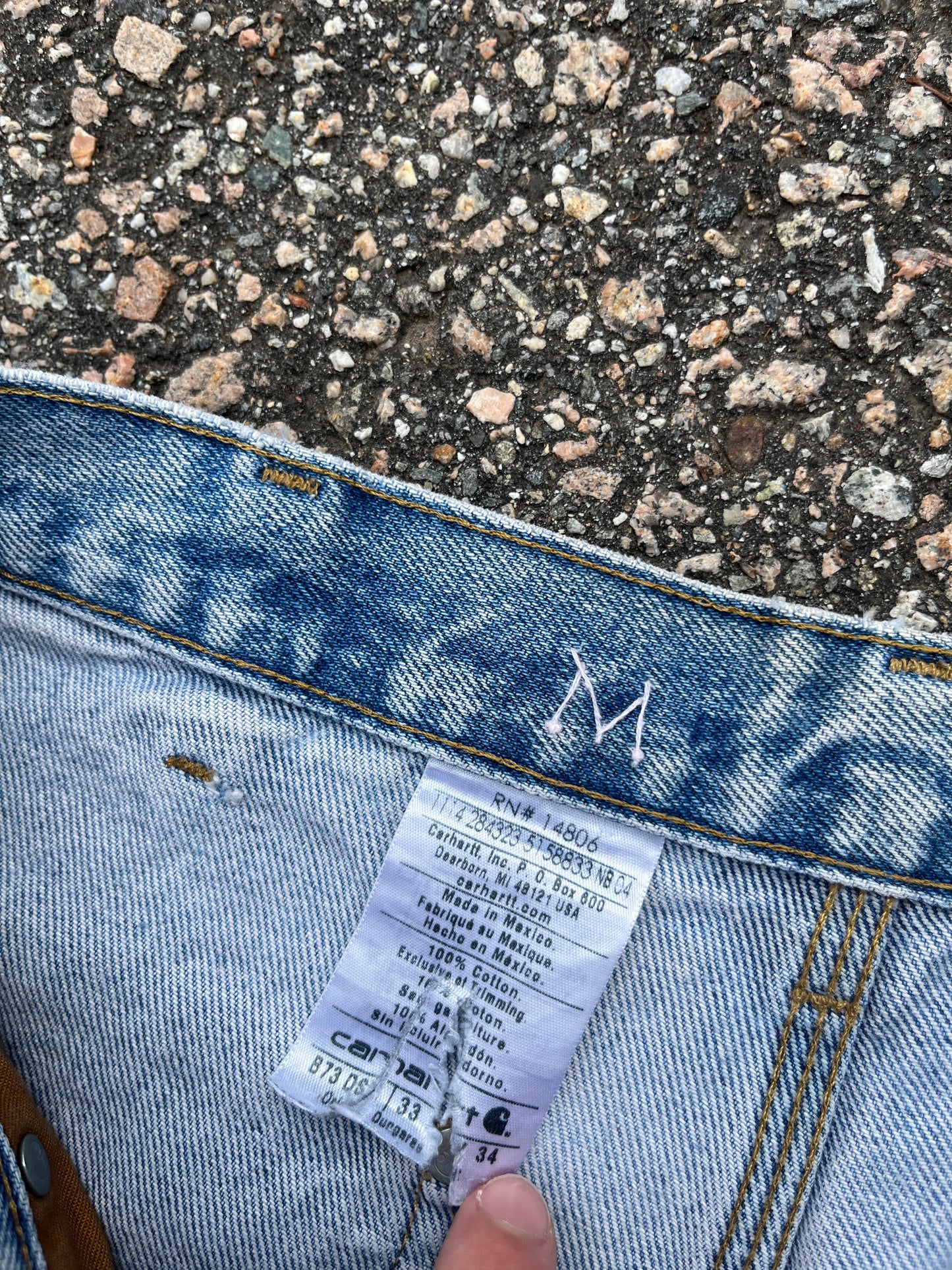 フェードデニム カーハート ダブルニーパンツ - 32 x 29