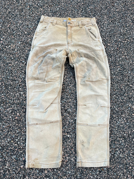 Faded Tan Carhartt Double Knee Pants - 32 x 31