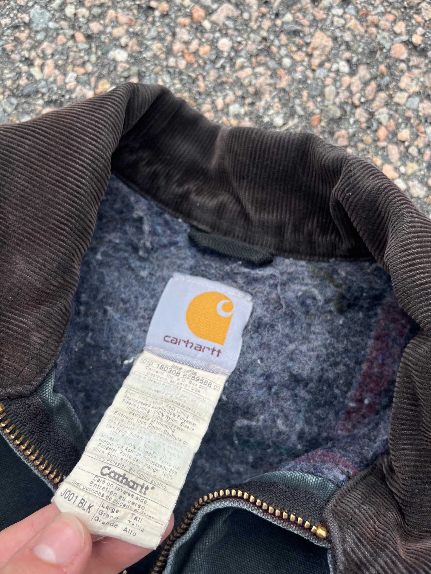 色あせたブラック カーハート デトロイト ジャケット - ミディアム