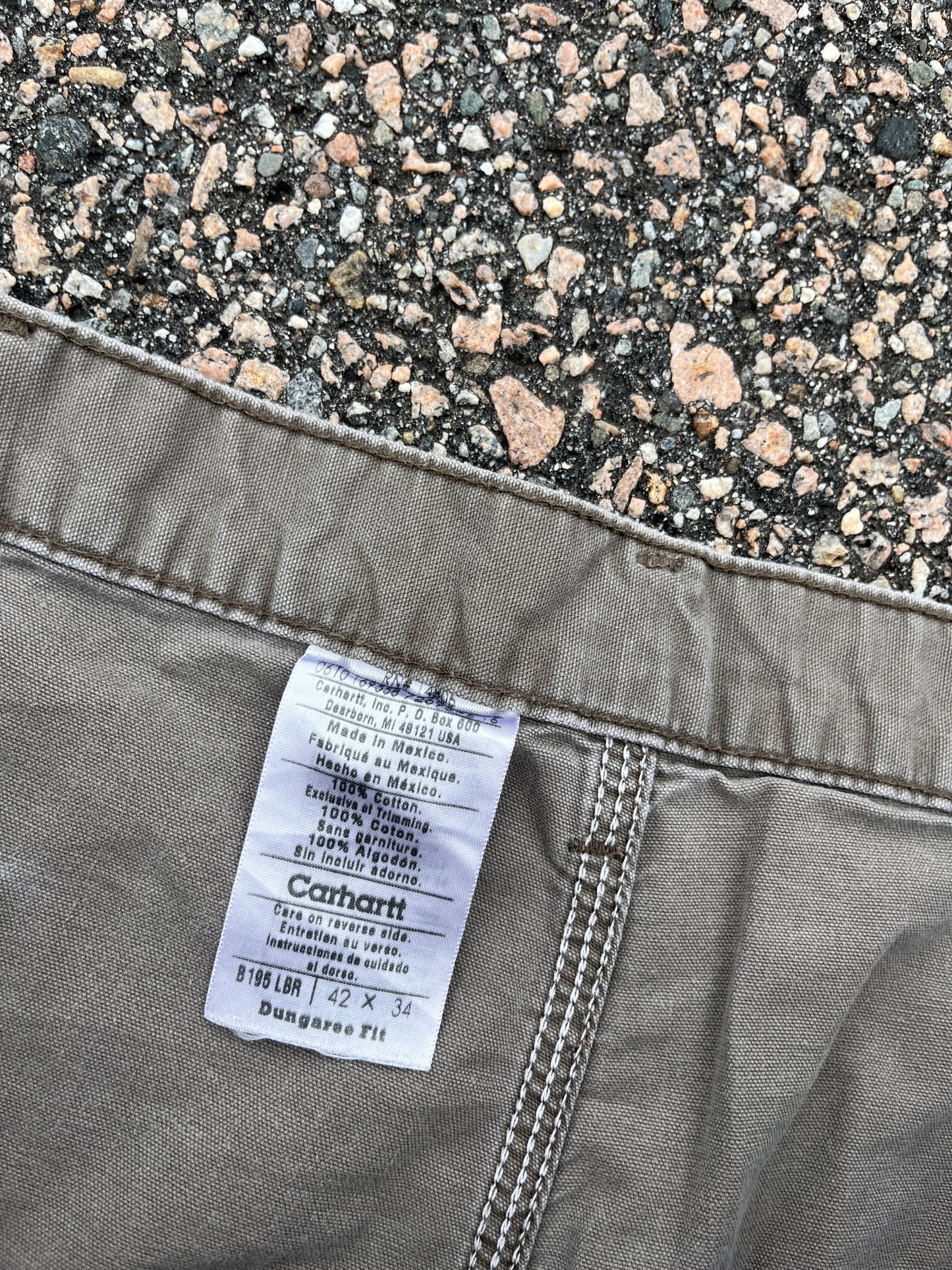 Faded Light Brown Carhartt Double Knee Pants - 40 x 32