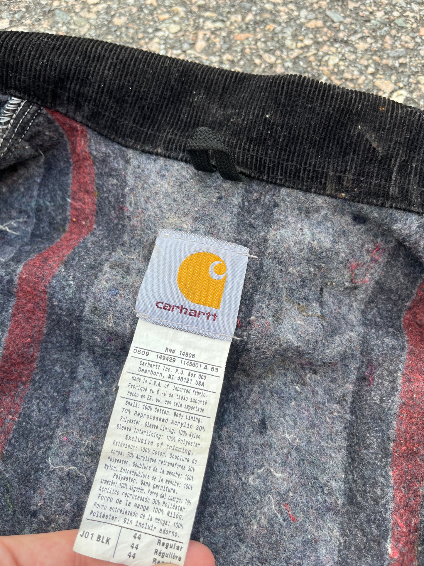 色あせたブラック カーハート デトロイト ジャケット - ミディアム