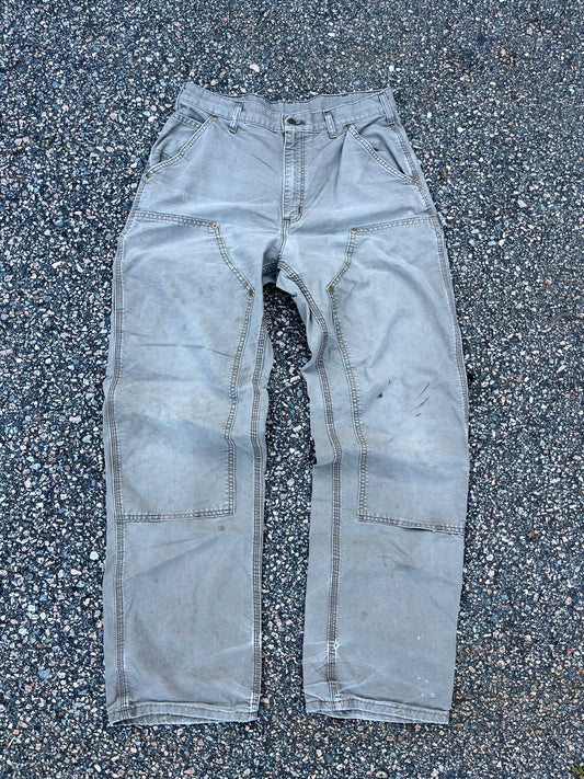 Faded Light Brown Carhartt Double Knee Pants - 31 x 32