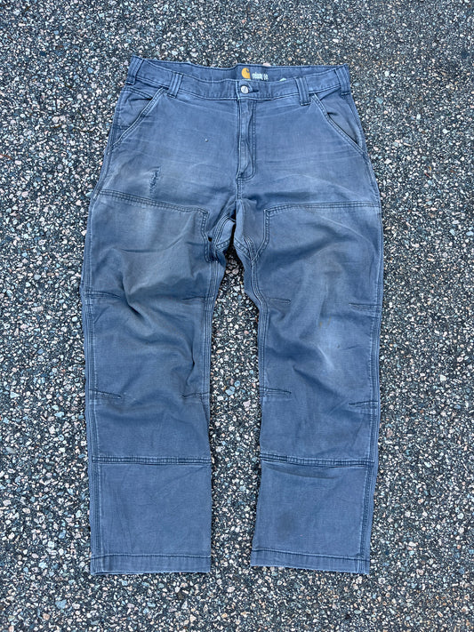 Faded Cement Grey Carhartt Double Knee Pants - 35 x 29