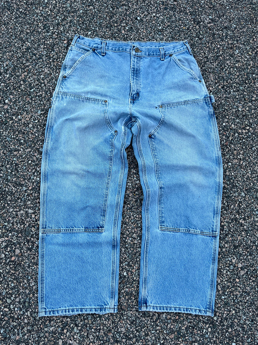 色褪せデニム カーハート ダブルニーパンツ - 36 x 29