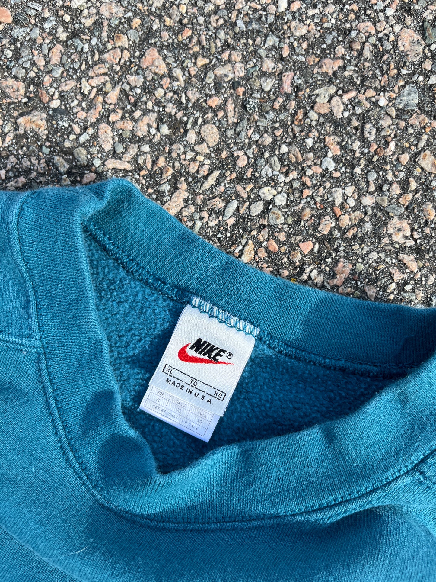 90年代 フェード アクア ナイキ クルーネック - L