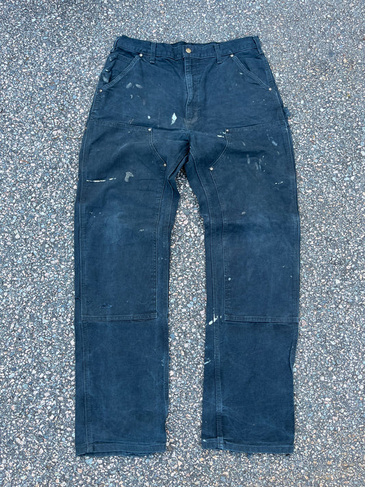Faded Black Carhartt Double Knee Pants - 34 x 34