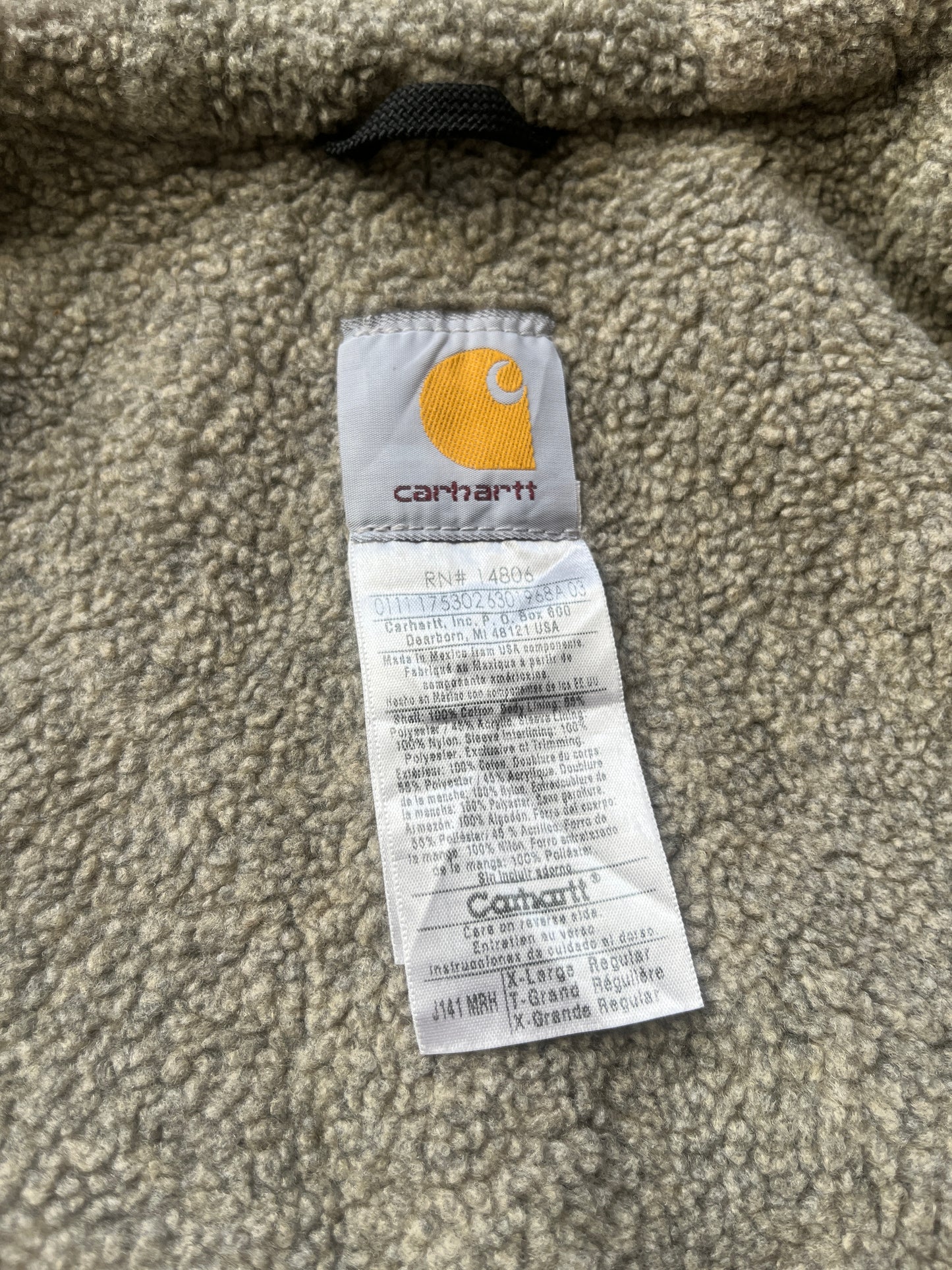 Faded Marsh Carhartt Sherpa Lined Jacket - Boxy Large