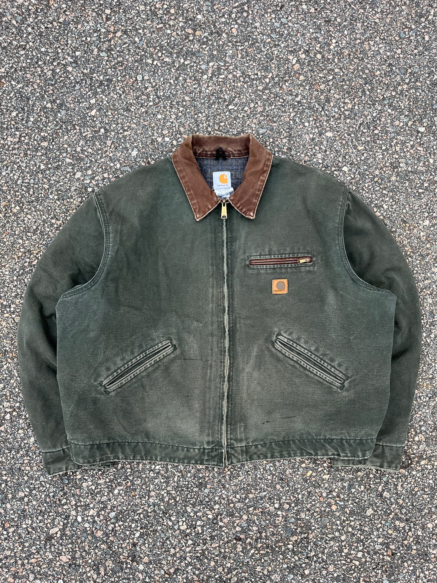 褪色橄榄绿色 Carhartt 底特律夹克 - 2XL