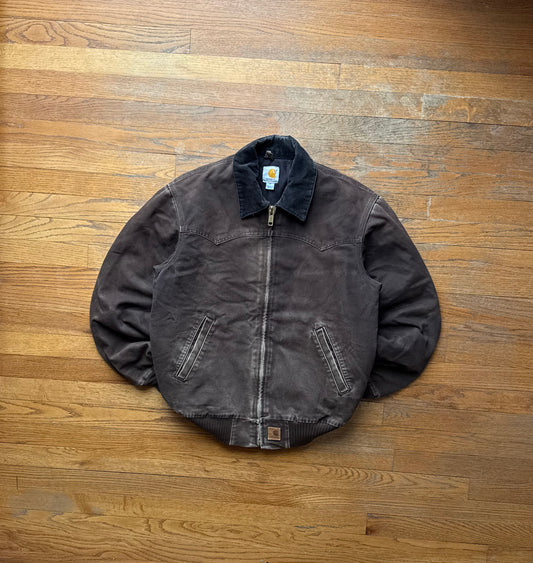 Faded Dark Brown Carhartt Santa Fe Jacket - Medium