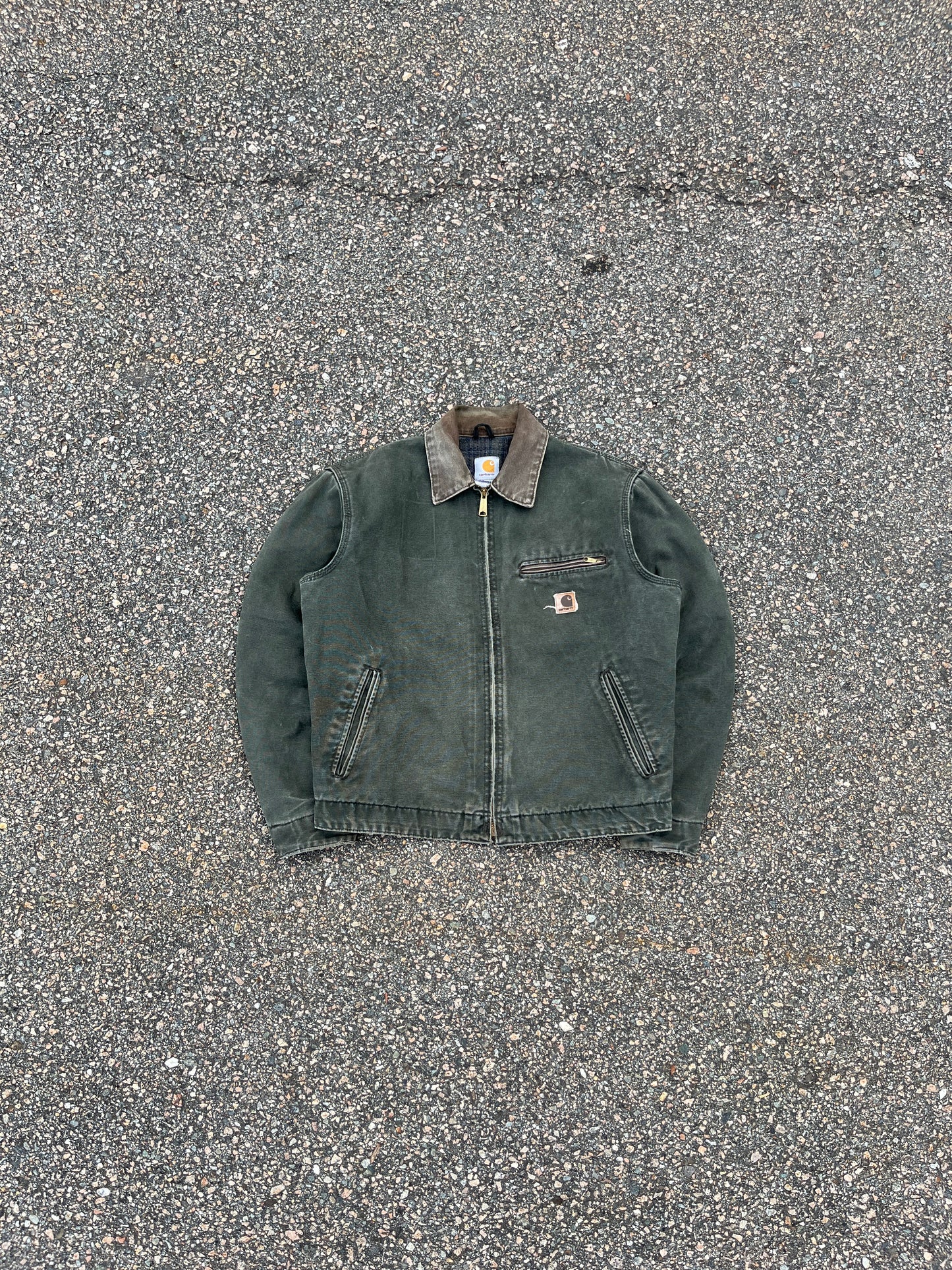 褪色橄榄绿色 Carhartt 底特律夹克 - 中号