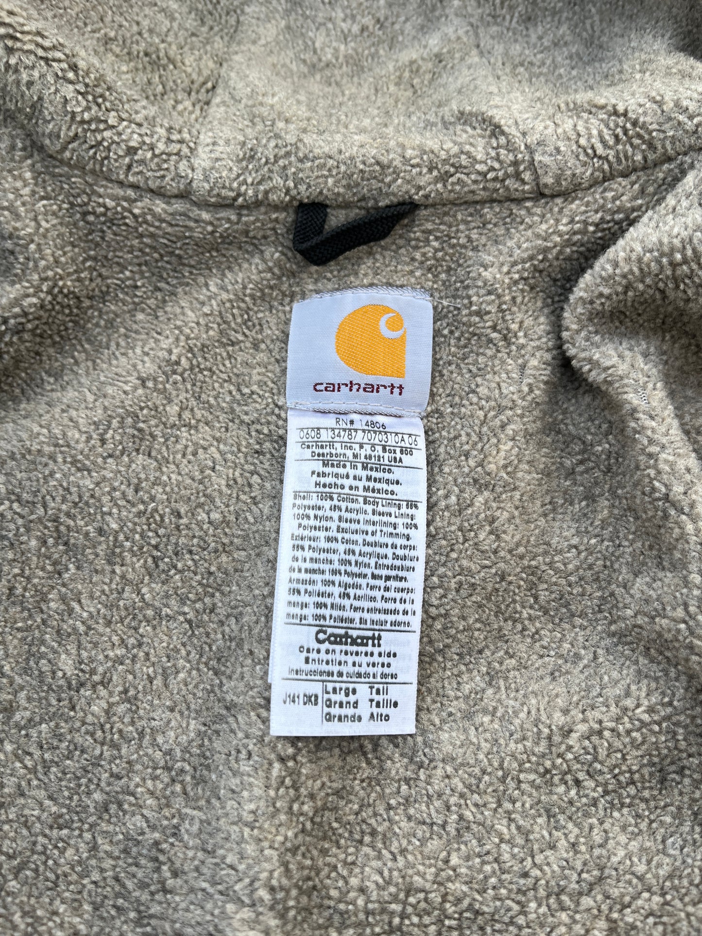 褪色棕色 Carhartt Sherpa 衬里夹克 - 大号