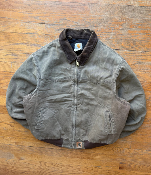 Faded Chestnut Brown Carhartt Santa Fe Jacket - Large