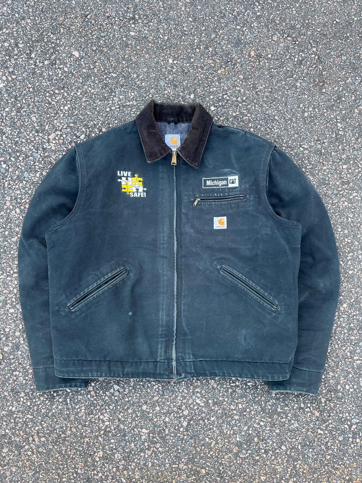 Faded Black Carhartt Detroit Jacket - Boxy Medium