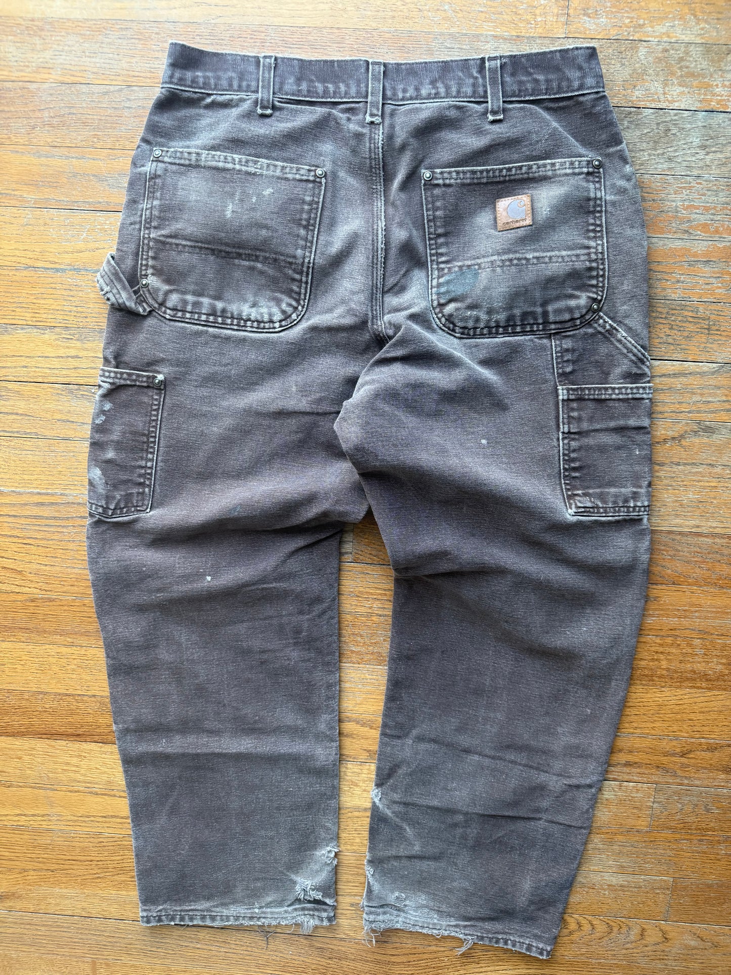 Faded Brown Carhartt Double Knee Pants - 31 x 28
