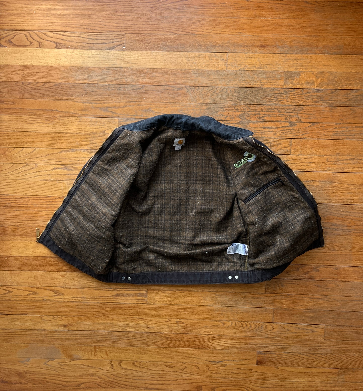 Faded Dark Brown Carhartt Detroit Jacket - Boxy Medium