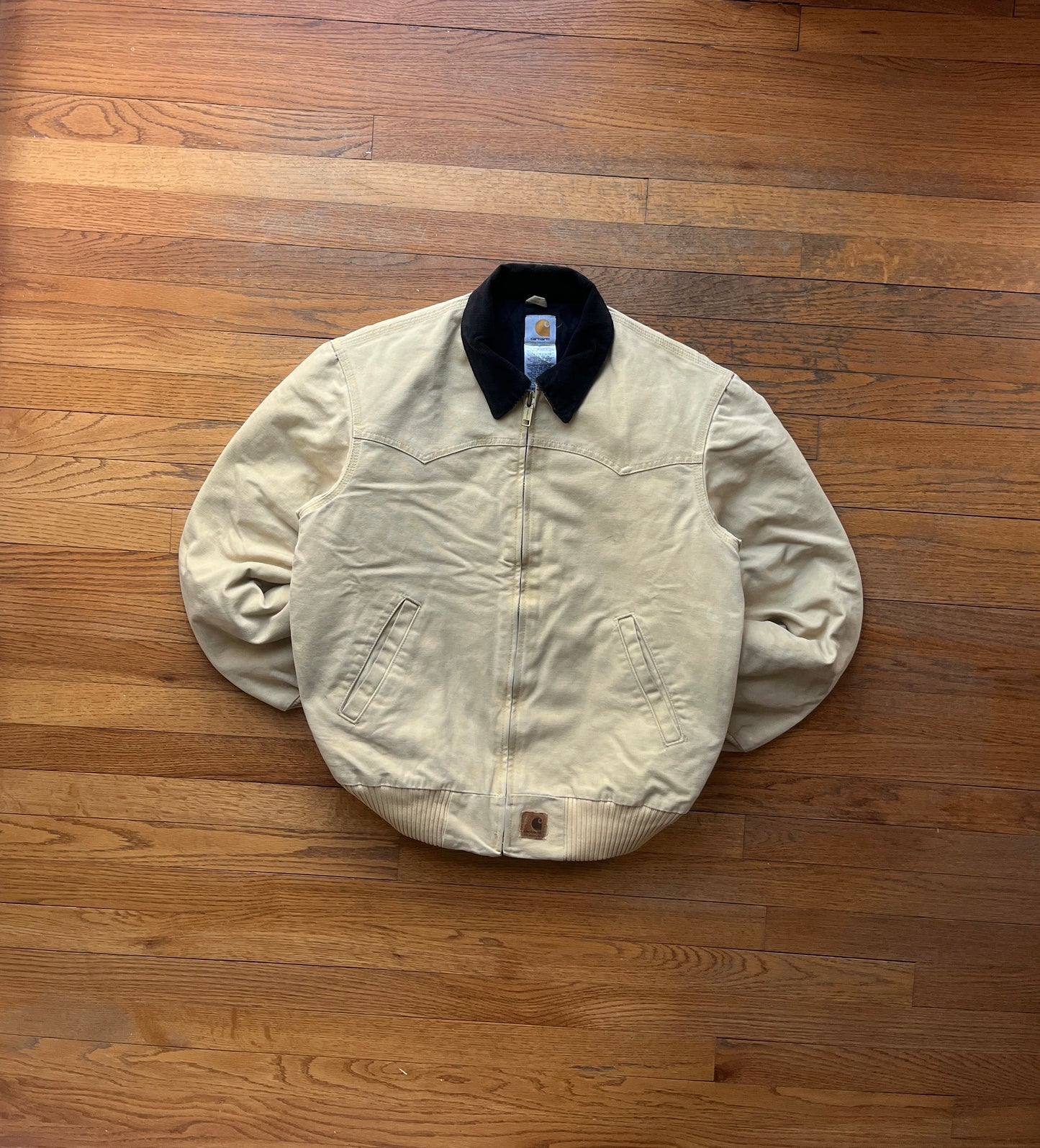 Faded Cream Carhartt Santa Fe Jacket - Medium