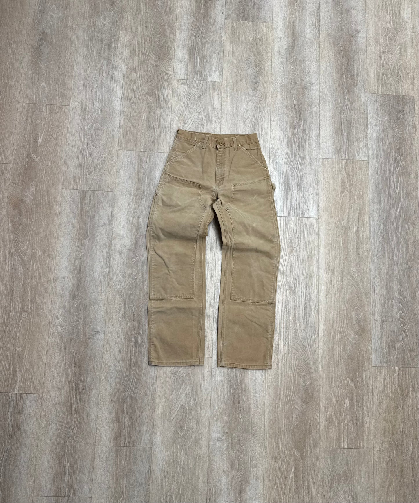 Faded Brown Carhartt Double Knee Pants - 28 x 30.5