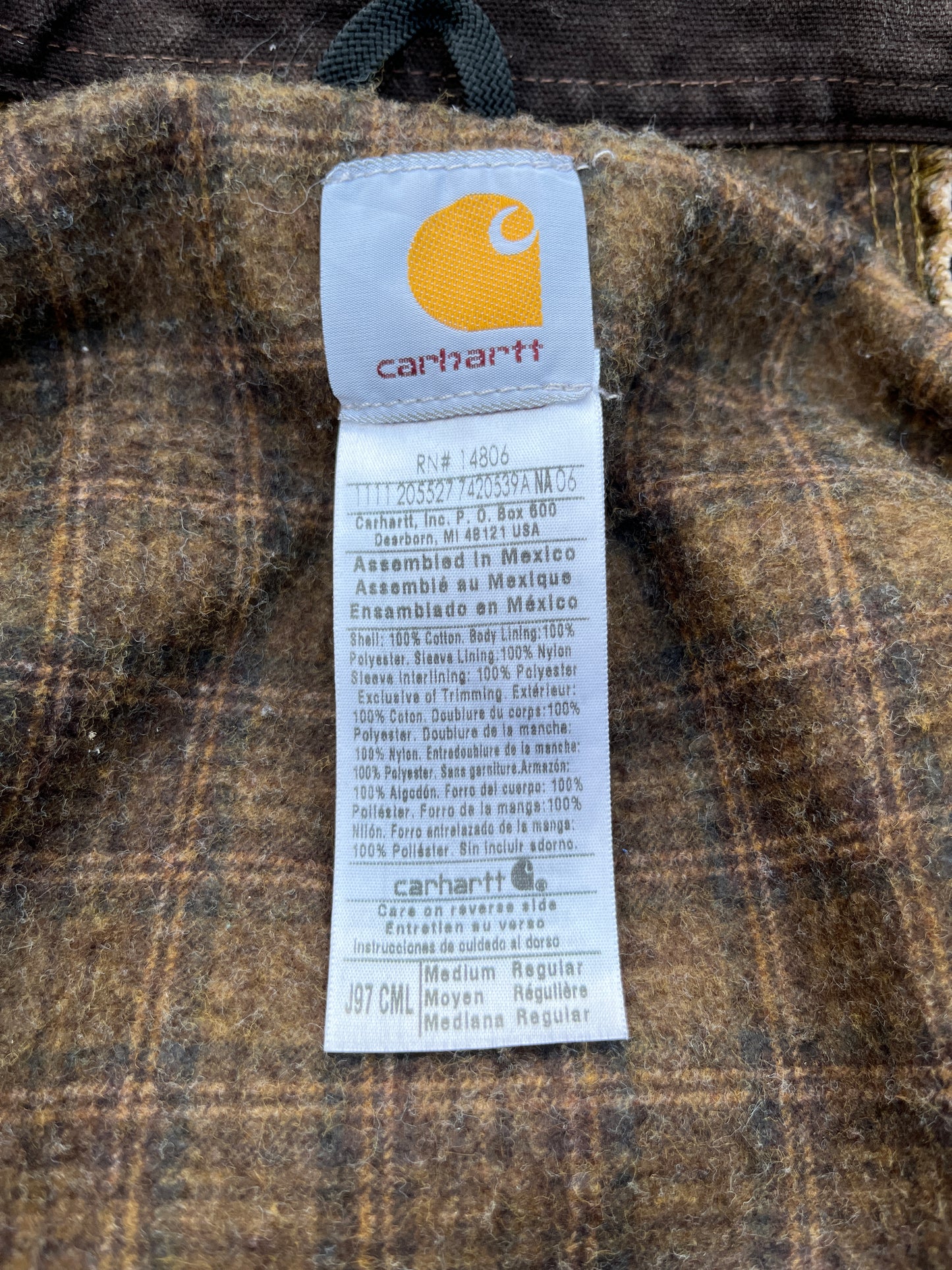 褪色棕色 Carhartt 底特律夹克 - 中号