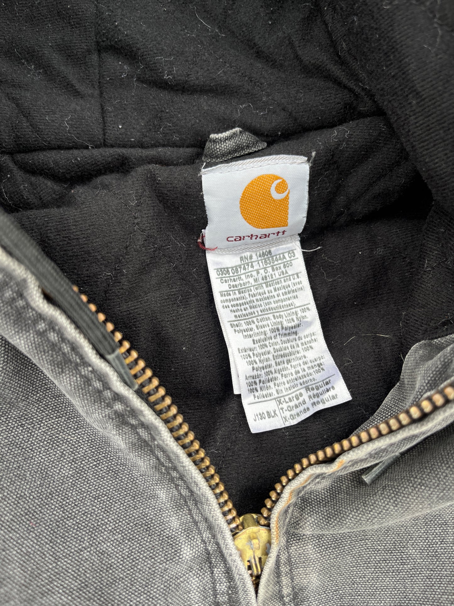 Faded Black Carhartt Active Jacket - XL