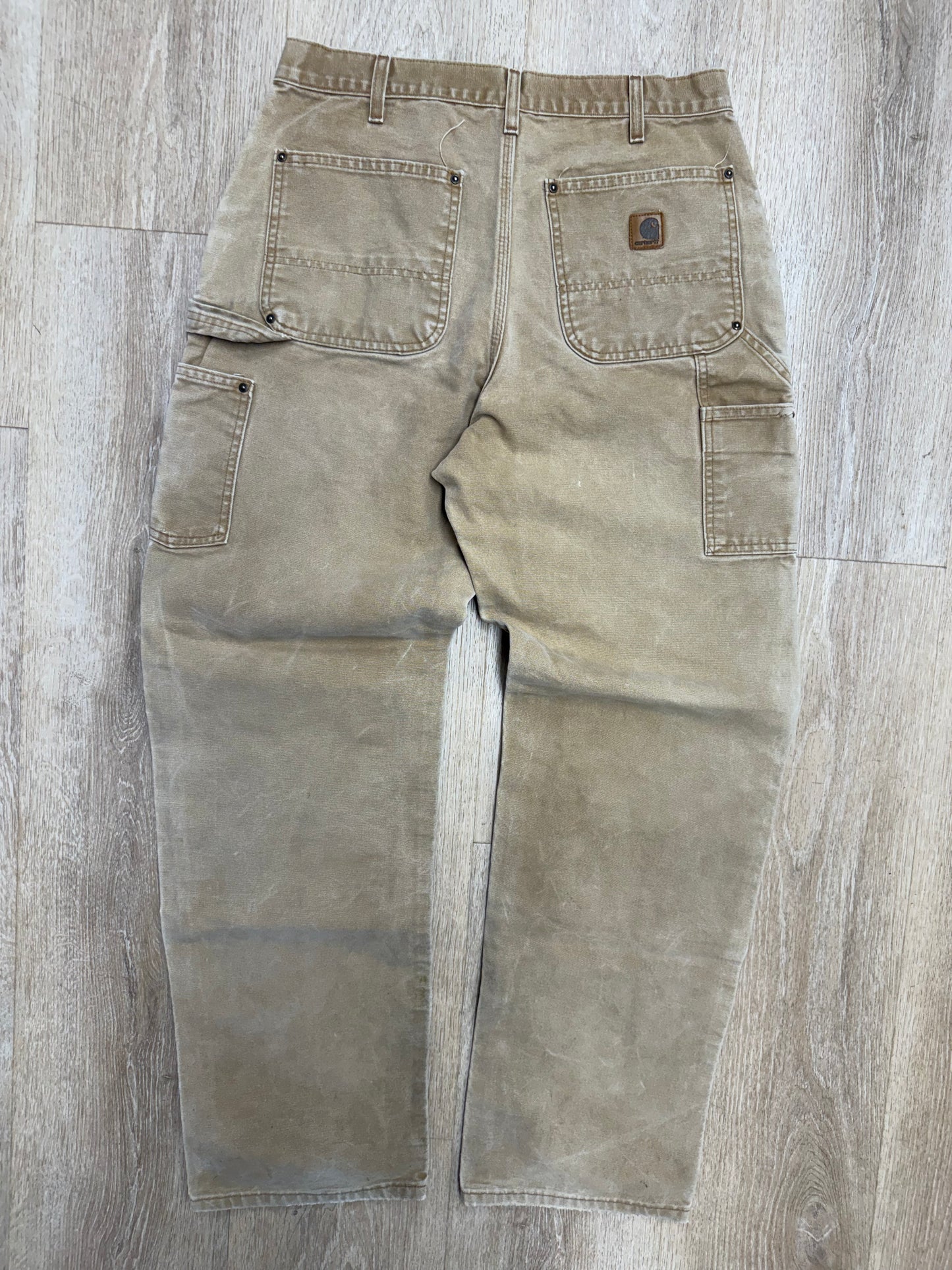 Faded Brown Carhartt Double Knee Pants - 32 x 33
