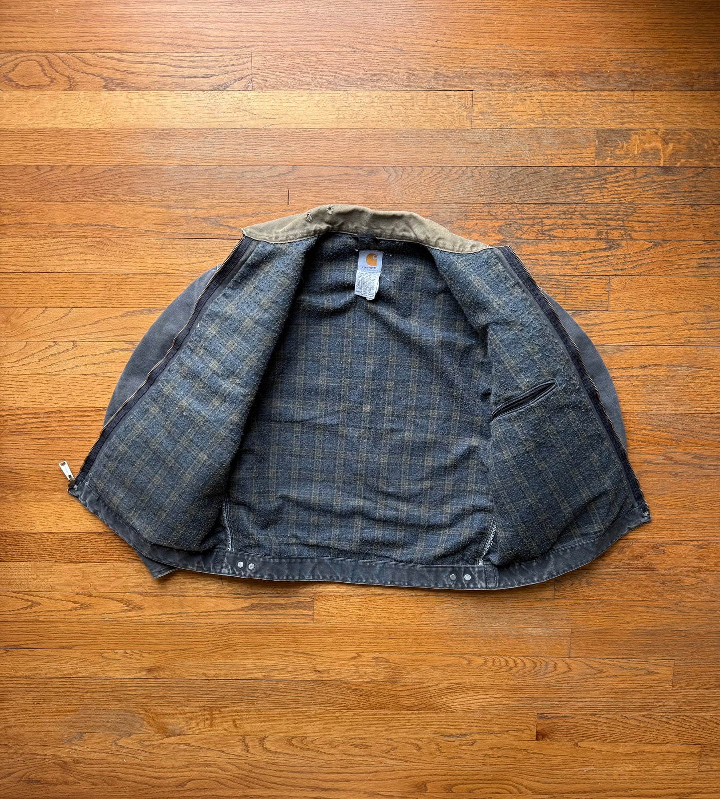 Faded Petrol Blue Carhartt Detroit Jacket - Boxy M-L