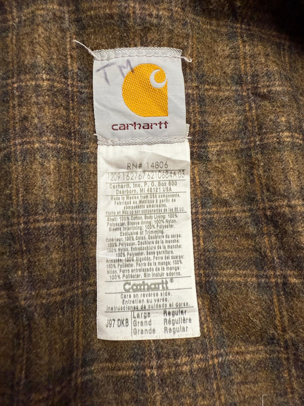 Faded Dark Brown Carhartt Detroit Jacket - Boxy Medium