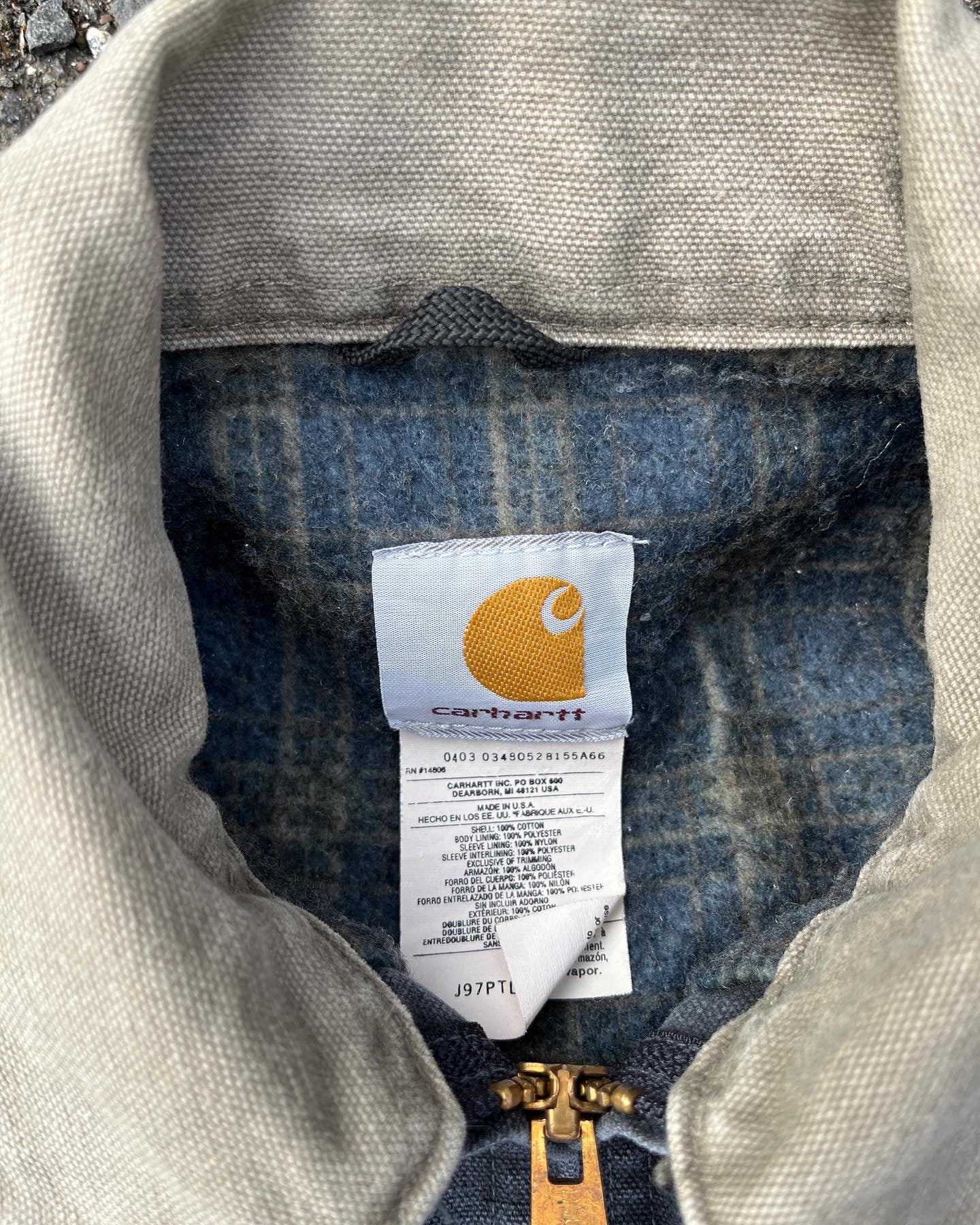 褪色灰色 Carhartt 底特律夹克 - 中号