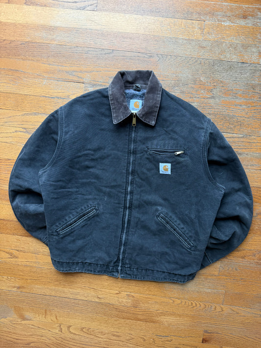 Faded Black Carhartt Detroit Jacket - Large
