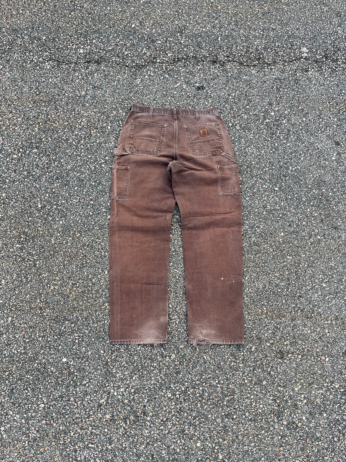 Faded Brown Carhartt Double Knee Pants - 32 x 32