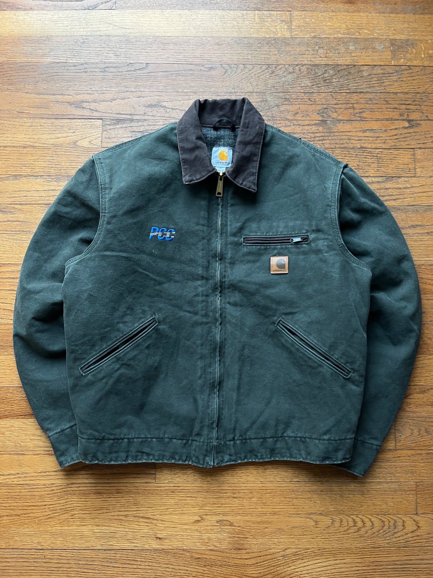 褪色橄榄绿色 Carhartt 底特律夹克 - 中号