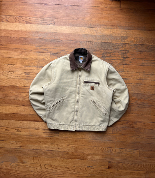 褪色磨损棕色 Carhartt Detroit 夹克 - 中号