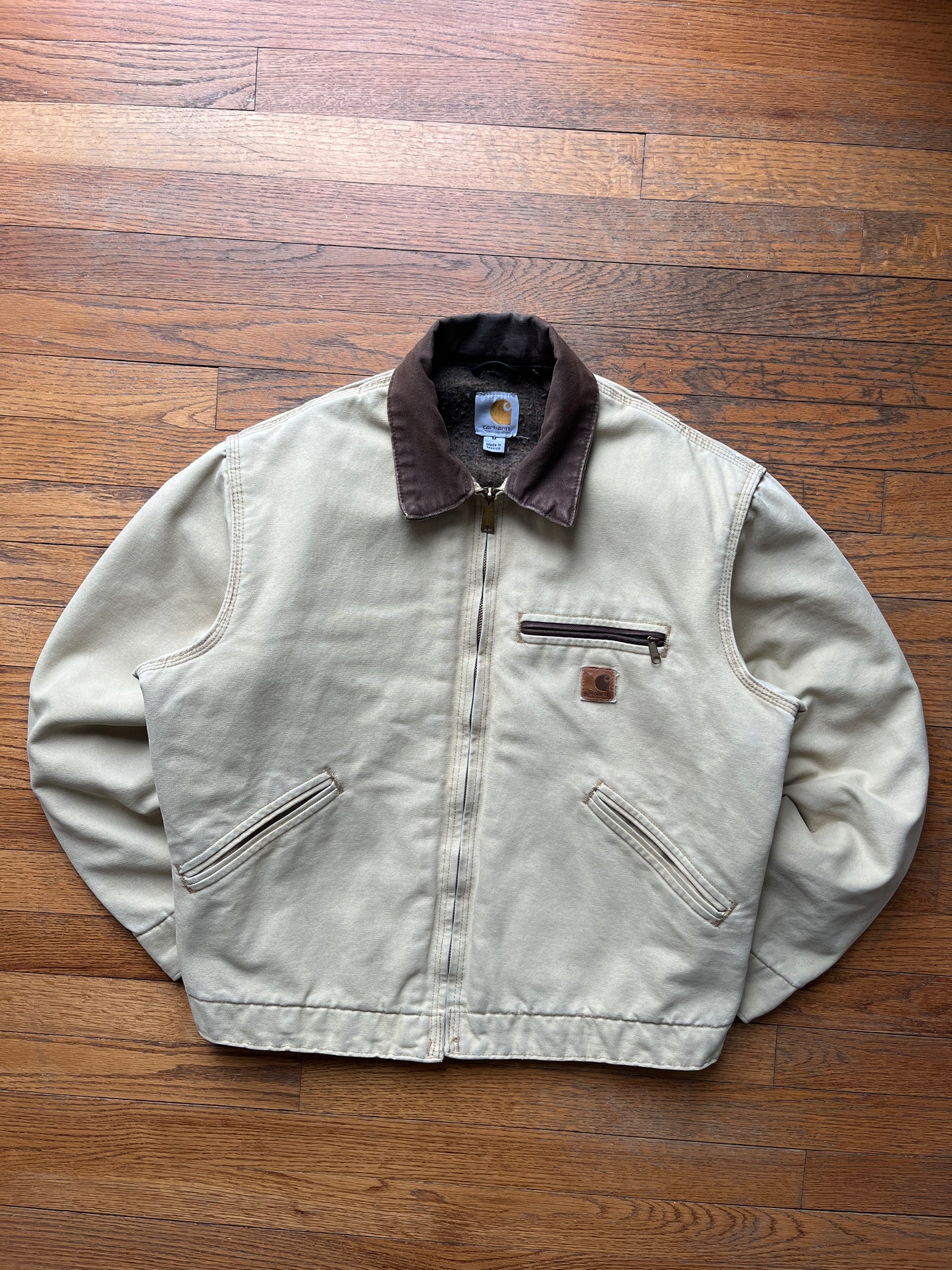 褪色磨损棕色 Carhartt Detroit 夹克 - 中号