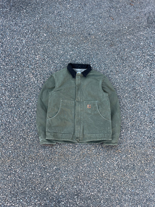 Faded Olive Green Carhartt Sherpa Lined Arctic Jacket - Medium